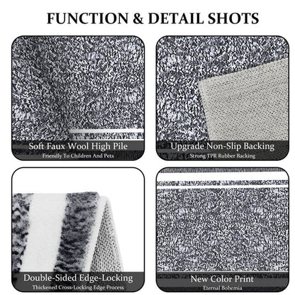TECHVIDA Bathroom Rugs 3pcs Set,Non-Slip Ultra Soft Bath Rugs,Machine Washable,Water Absorbent,Light Gray