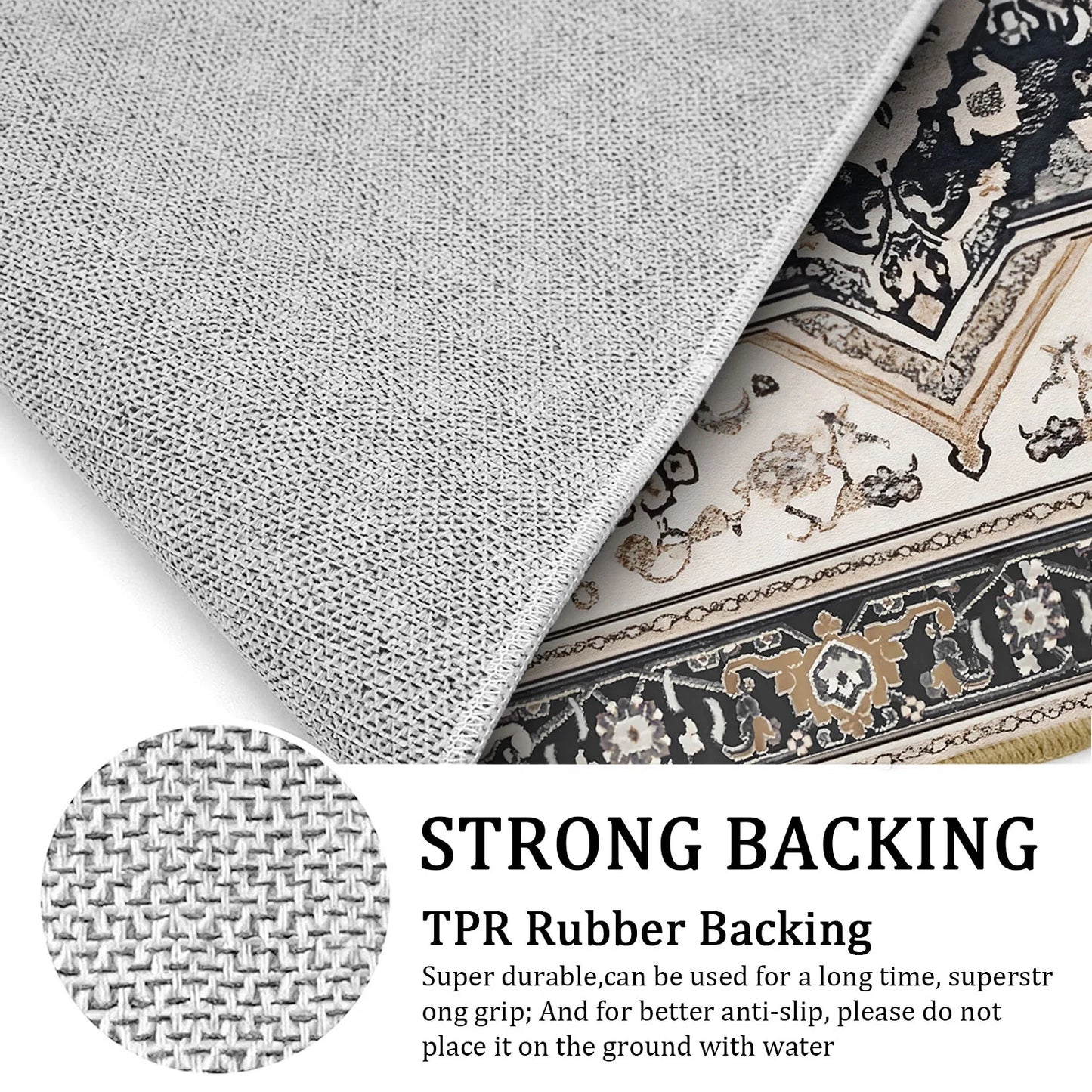 TECHVIDA Kitchen Rugs 3 Piece Set,Non Slip Machine Washable Kitchen Mats,Boho Vintage Abstract Kitchen Carpet for Farmhouse Living Room Hallway