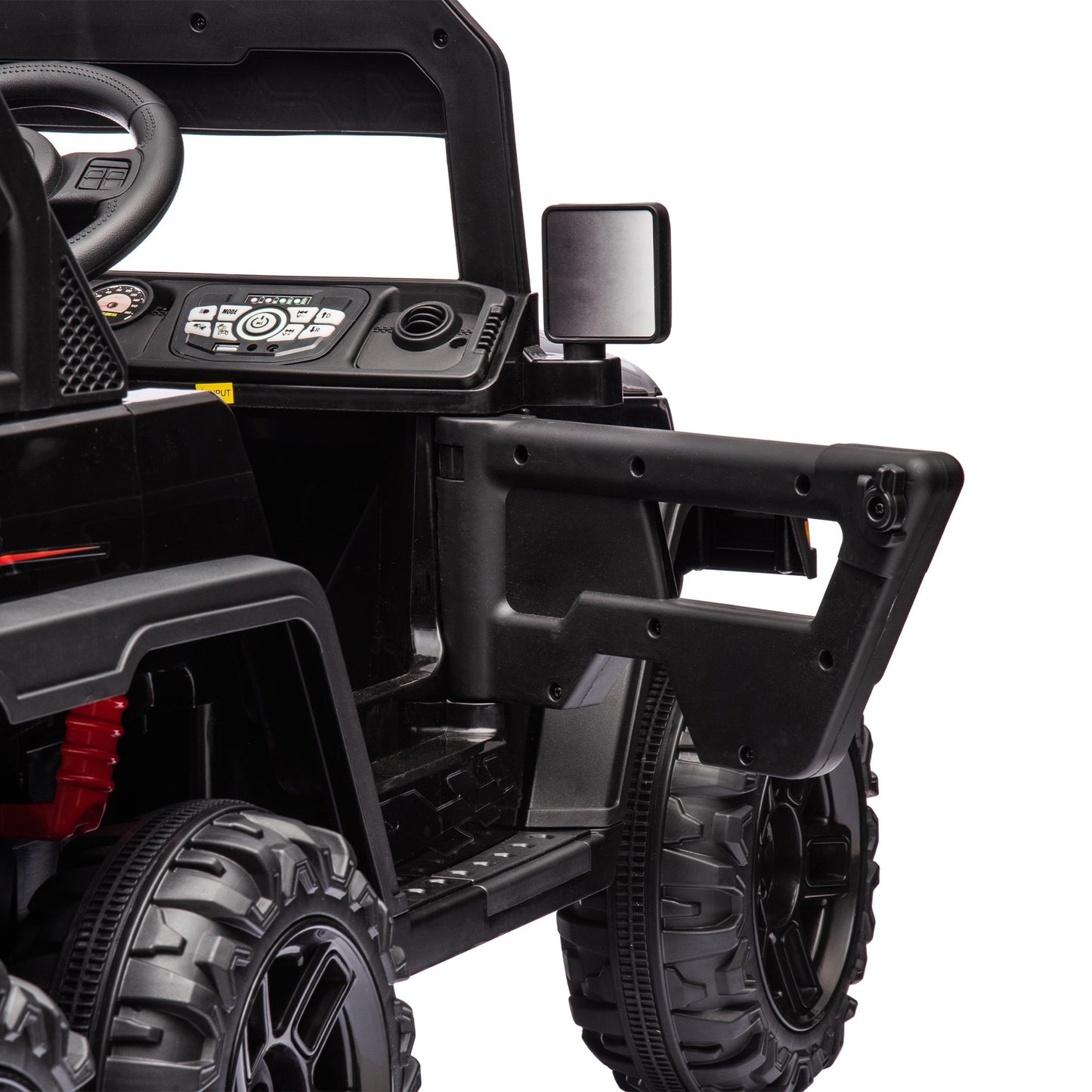 24V Ride on Large PickUp Truck Car for Kids,Ride On 4WD Toys with Remote Control,Black,3-8 years old