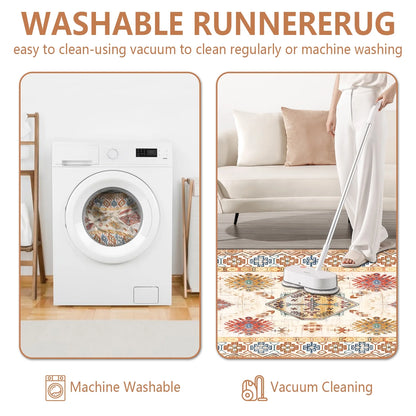 FoxHouse Kitchen Rugs and Runner Sets of 3,Washable Non Slip Runner Rug, Farmhouse Hallway Doormat for Holiday Home Decor