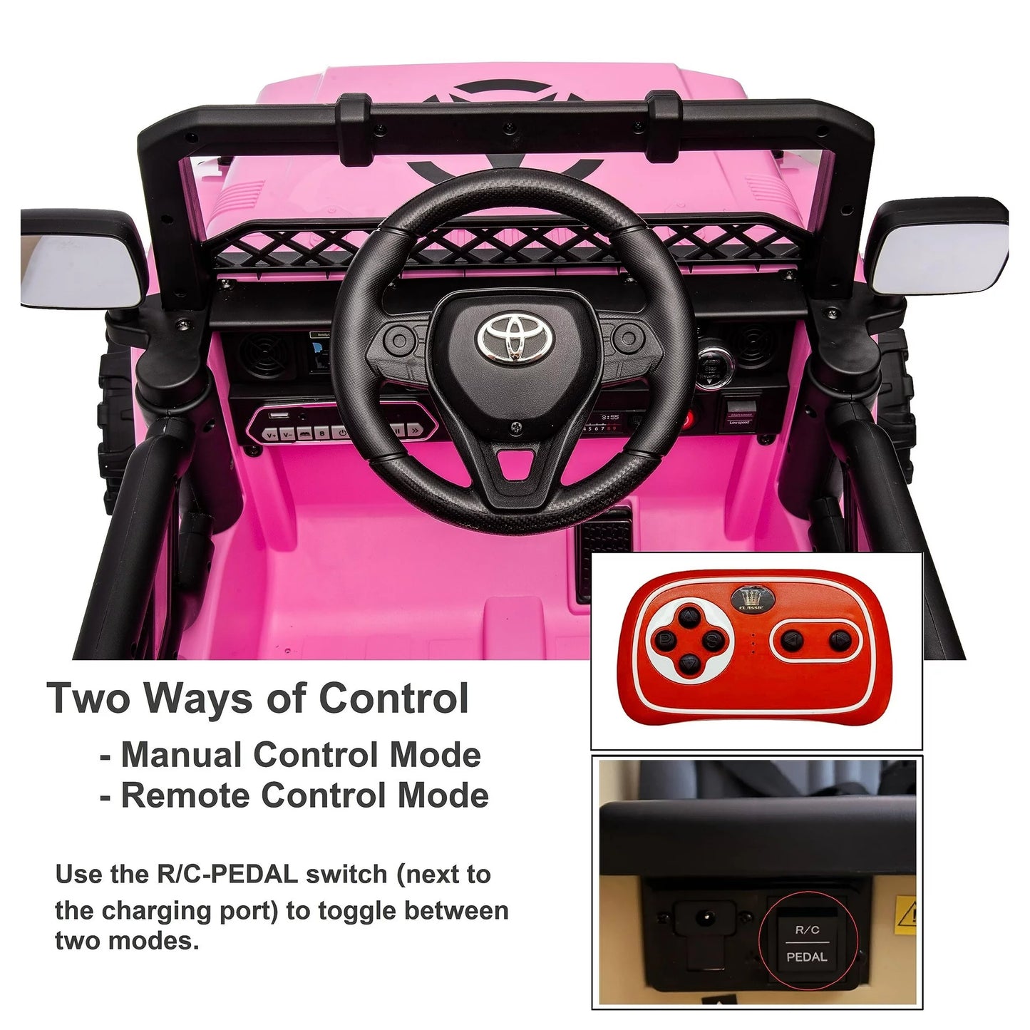 12V Battery Powered Ride on Cars with Remote Control, Licensed Toyota FJ Cruiser Ride on Trucks Vehicle with Bluetooth,Kids Ride on Toys for Boys Girls Gift