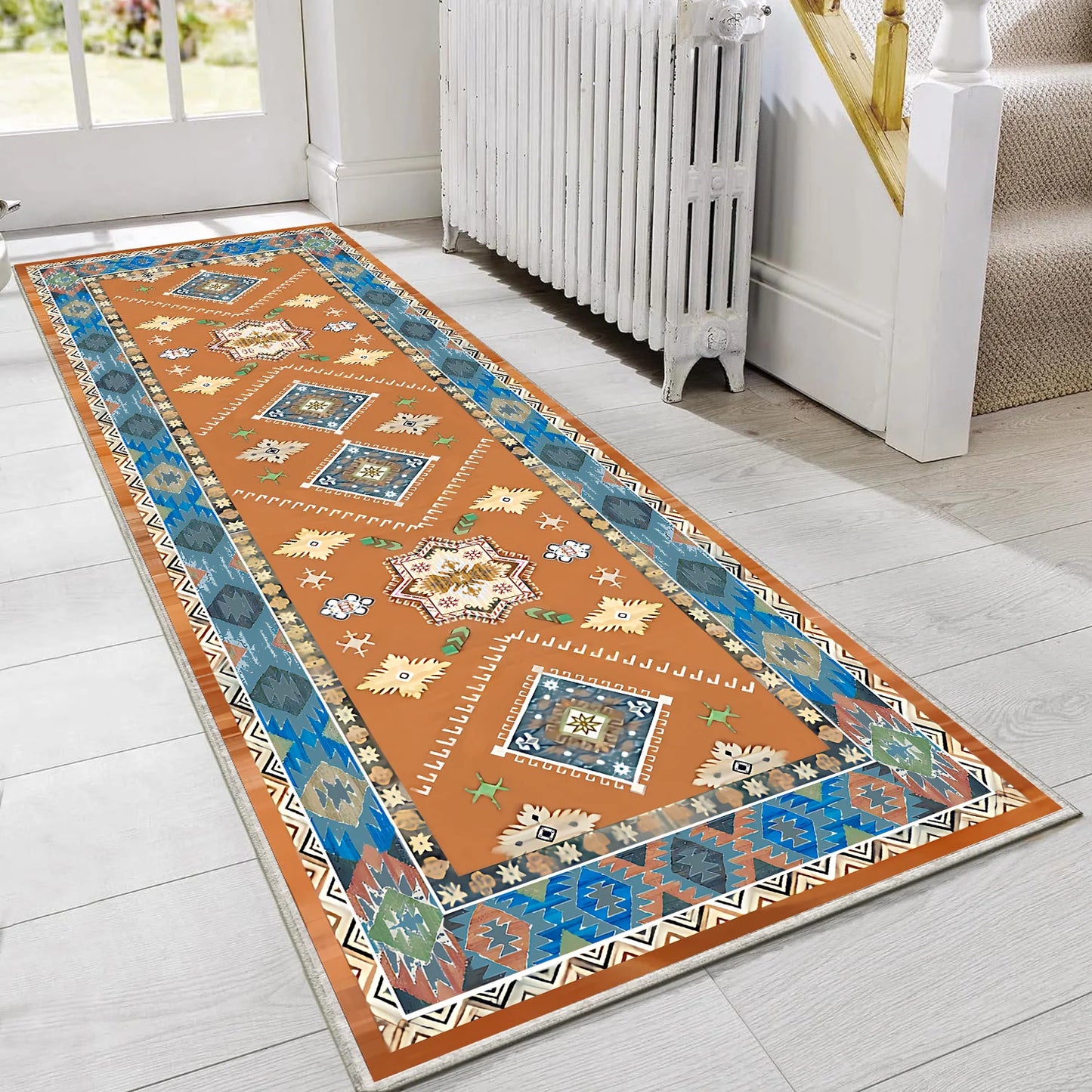 TECHVIDA Kitchen Rugs 3 Piece Set,Kitchen Mats For Floor Non-Slip Machine Washable, Boho Farmhouse Hallway Doormat for Holiday