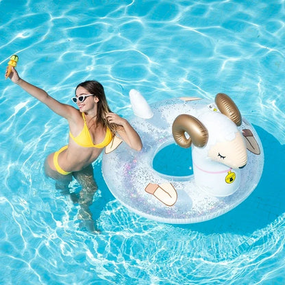 HNH Pool Floats Kids, Unicorn Pool Floats, Stylish Ultra Durable Easy-Inflate PVC Pool Float for Kids and Adults Summer Beach Pool Toys