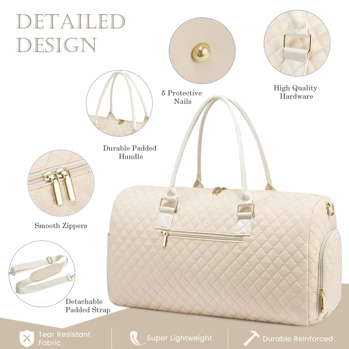 YOMYM Travel Duffle Bag for Women with Toiletry Bag Overnight Bag with Shoe Compartment Mommy Hospital Bags for Labor and Delivery