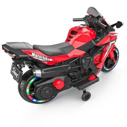 Werseon 12V Motorcycle for Kids, Electric Motorcycle with LED Lights Ride on Motorcycle, Red