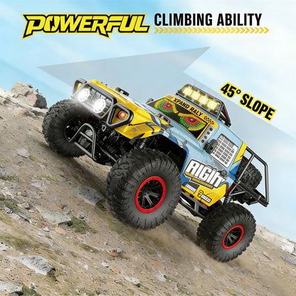 HNH 1:10 Remote Control Car Off-Road Truck for Kids, 4WD Rc Car Off Road Monster Truck with LED Light, Music, 2 Batteries