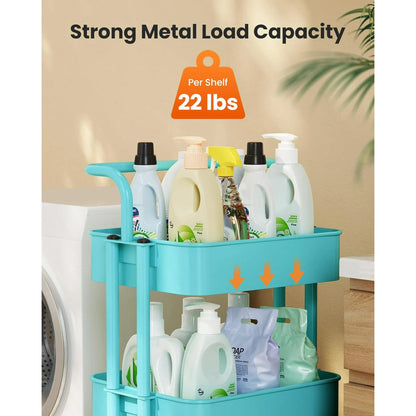 Lakecy Rolling Cart Utility Cart with Wheels, Rolling Storage Cart for Home Storage and Organization