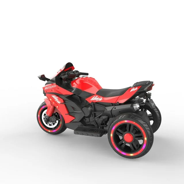 HNH Child Ride on Toys, 90Lbs Max Kids Motorcycle Electric Dirt Bike for Child with Light Wheel,Bluetooth Music-Red