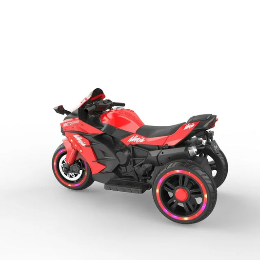 HNH Child Ride on Toys, 90Lbs Max Kids Motorcycle Electric Dirt Bike for Child with Light Wheel,Bluetooth Music-Red