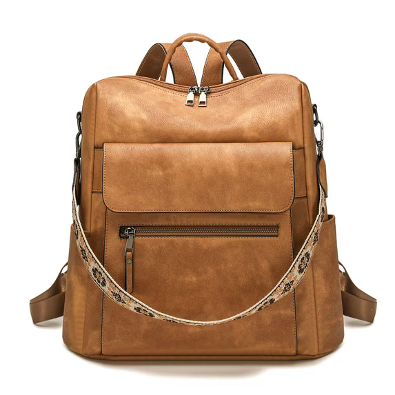 HONGLONG Backpack Purse for Women Travel Backpack PU Leather Ladies Handbag Designer Ladies Fashion Travel Shoulder Bags