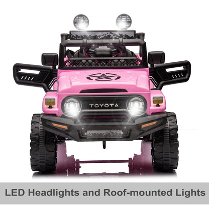 12V Battery Powered Ride on Cars with Remote Control, Licensed Toyota FJ Cruiser Ride on Trucks Vehicle with Bluetooth,Kids Ride on Toys for Boys Girls Gift