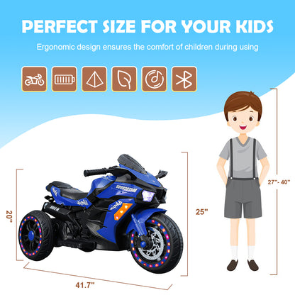 WUBEN Ride on Toys 12v Motorcycle for Kids, Battery Powered Ride on Motorcycle for Child with LED Lights Music