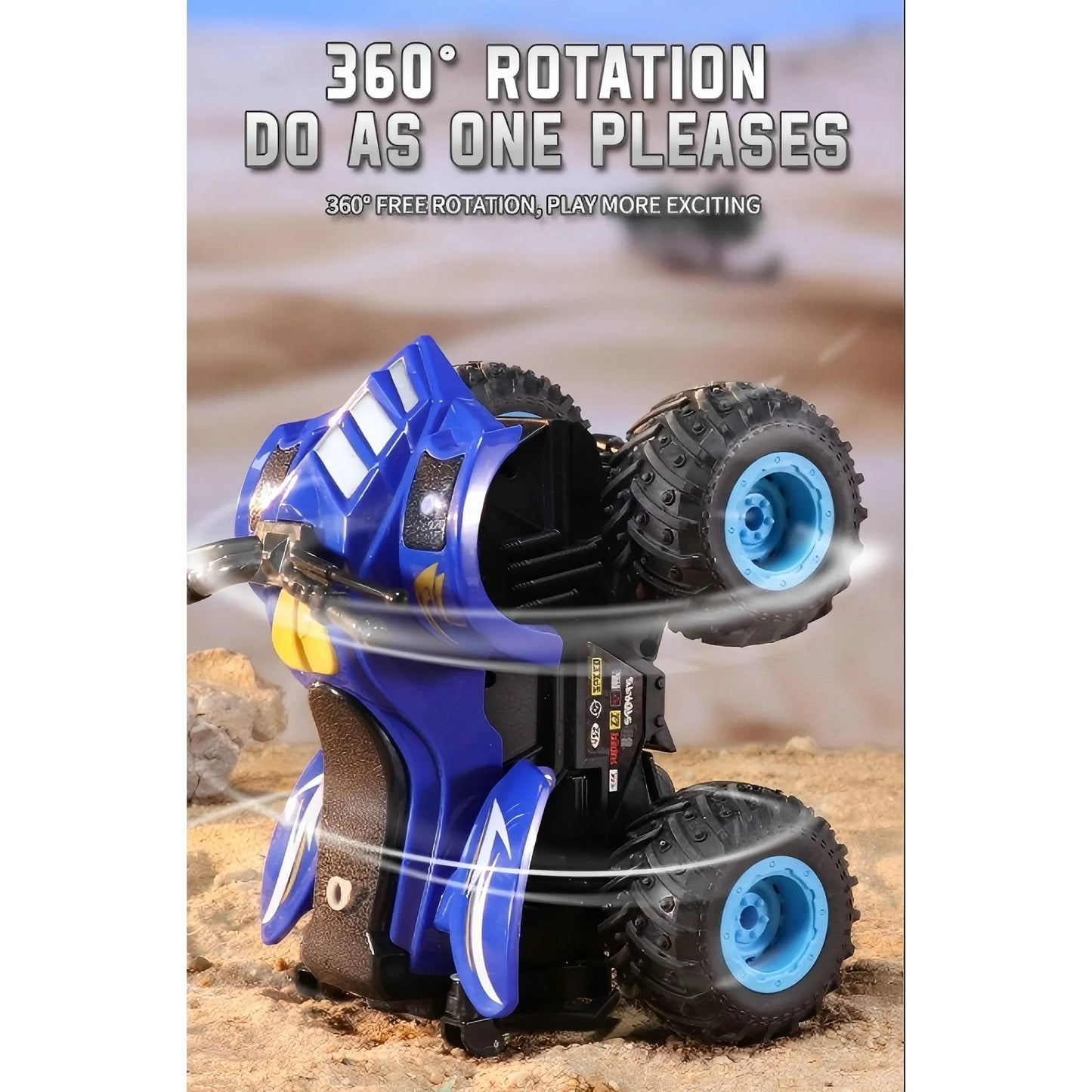HNH 1:16 ATV RC Car for Boy and Girl, RC Monster Truck with 2 Rechargeable Batteries, Off-Road Remote Control Car Kids Toys with Lights and Music