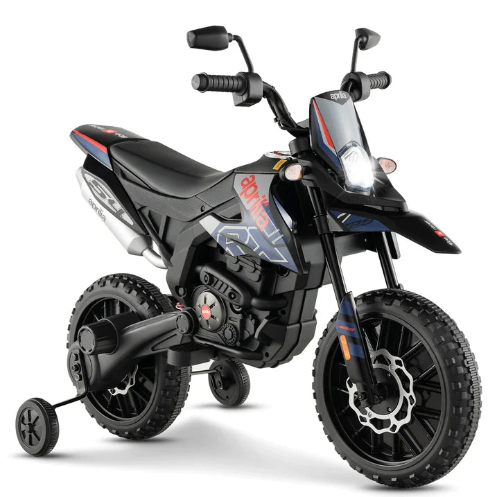 WERSEON Kids Motorcycle 12V, Licensed Aprilia Electric Ride on Motorbike for Toddlers Ages 3-6, Powered Ride on Toy w/ Training Wheels, Blue