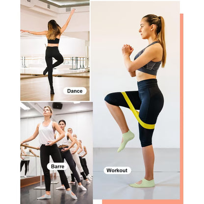 YOMYM 6 Pairs Pilates Socks for Women Non Slip Grip Socks Yoga Socks Ankle Grippy Socks Woman