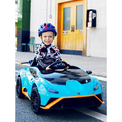 HNH 24V Lamborghini Ride on Car for Kids, Max 100lbs Ride on Toys with Parental Remote, Battery Powered Electric Car for Kids Ages 3-8 Kid Car to Drive