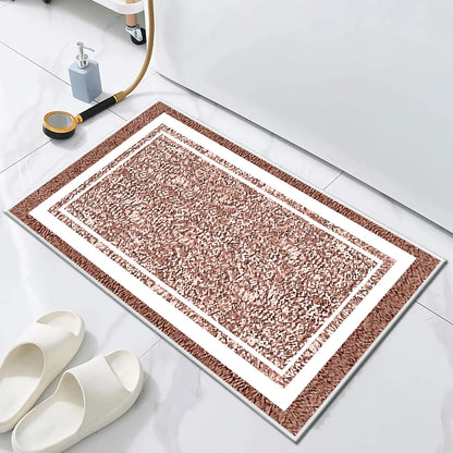 TECHVIDA Bathroom Rugs 3pcs Set,Non-Slip Ultra Soft Rugs,Water Absorbent,Machine Washable,Brick Red
