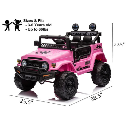 12V Battery Powered Ride on Cars with Remote Control, Licensed Toyota FJ Cruiser Ride on Trucks Vehicle with Bluetooth,Kids Ride on Toys for Boys Girls Gift