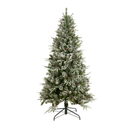 Cheelom 6ft Pre-Lit Pencil Christmas Tree Hinged Holiday Decoration w/ 240 LED Lights 1273 Tips Metal Base