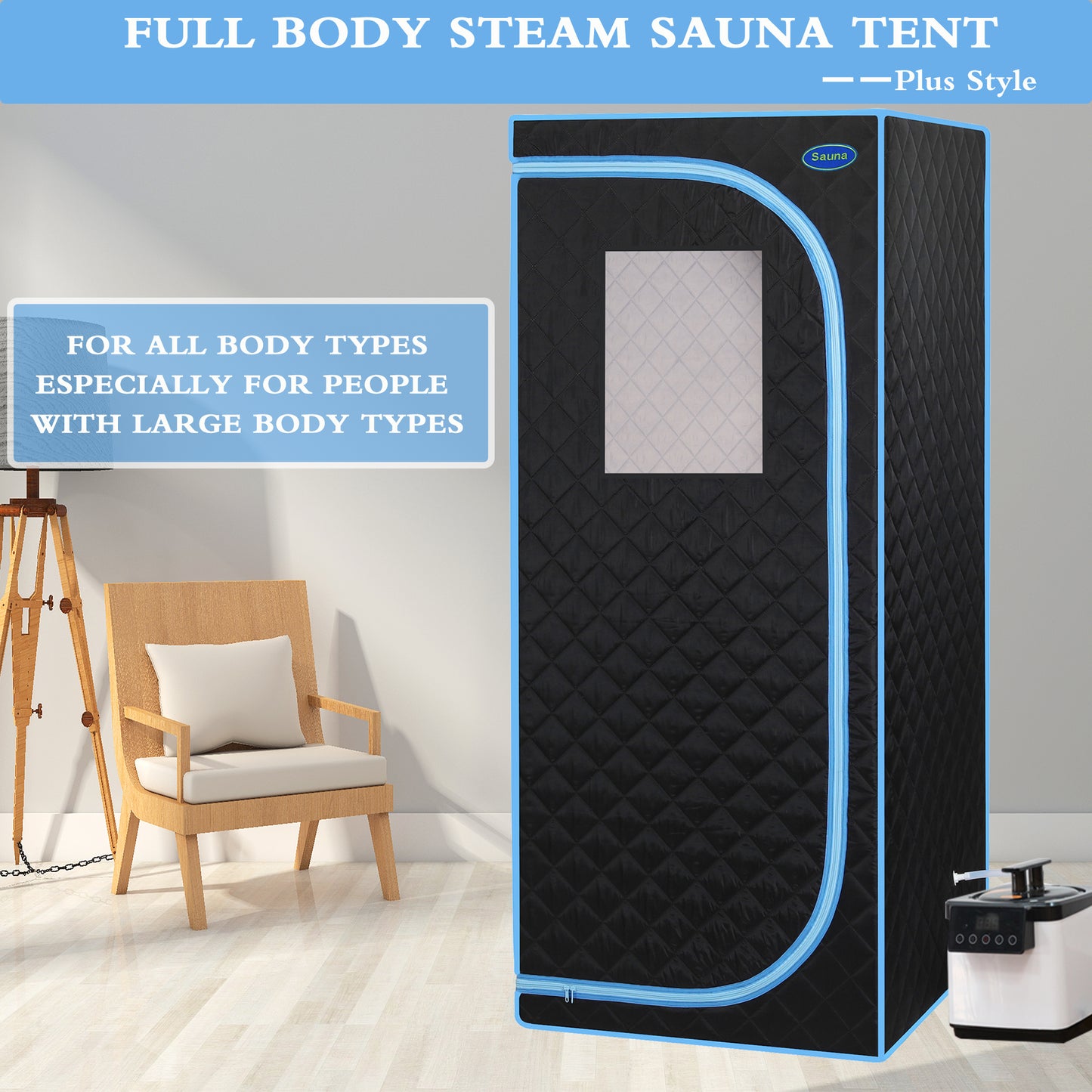 Cheelom Portable Plus Full Body Sauna Box, Steam Sauna Spa Home Portable Steam Sauna Tent Spa with Sauna