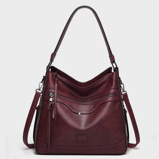HONGLONG Women Handbag, Fashion PU Leather Tote Shoulder Bag Handbag,Set Zipper Work Tote,Coffee
