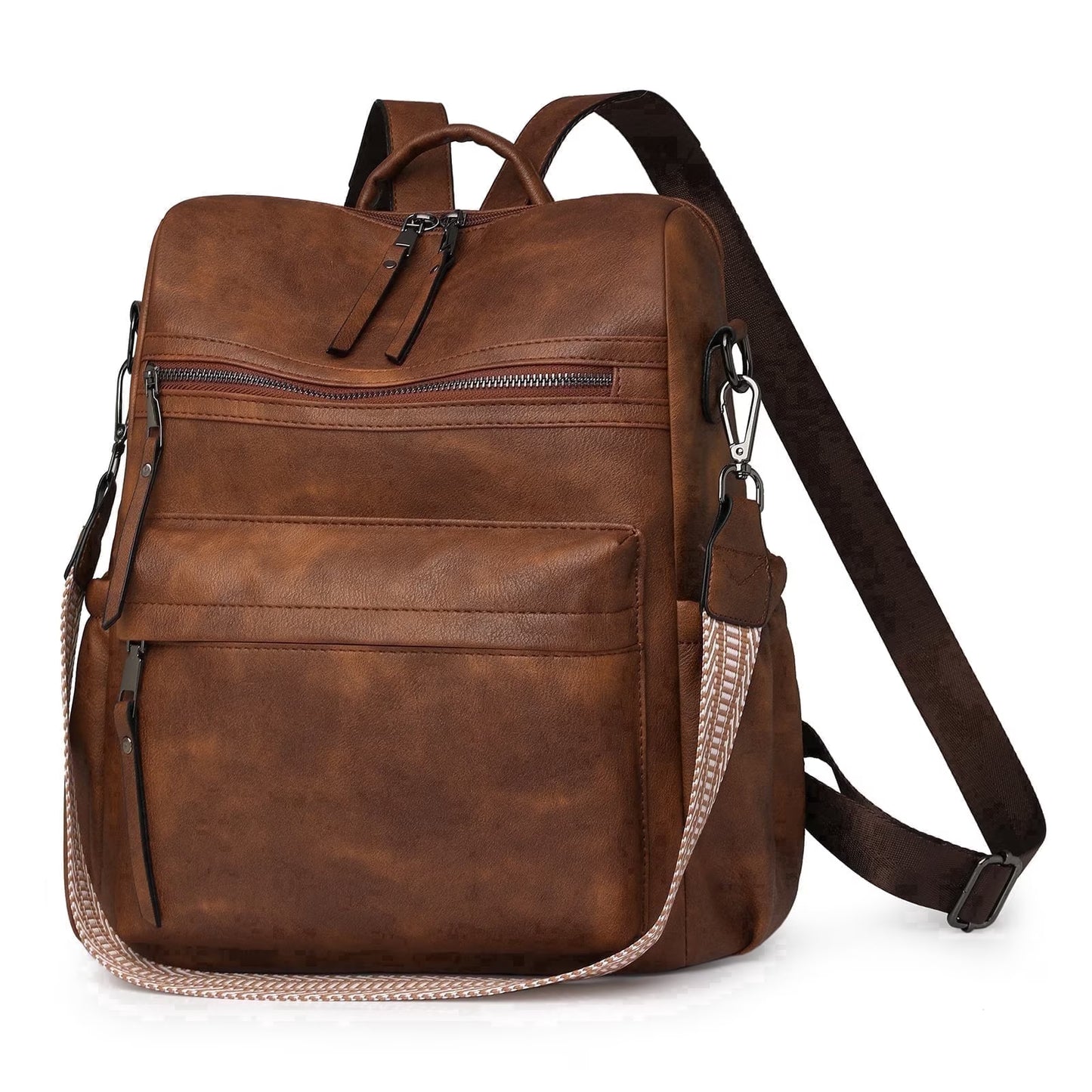 HONGLONG Womens Backpack Purse Leather Backpack Purse for Women Travel Fashion Backpack Designer Ladies Shoulder Bags, Brown