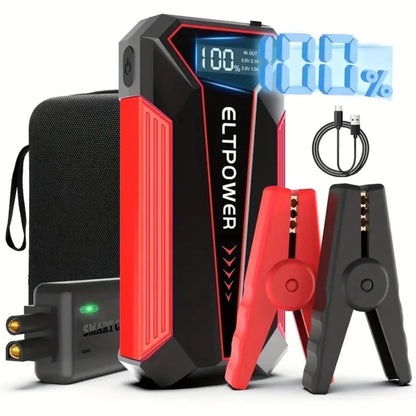 Bangben 20000mAh Car Battery Jump Starter with Dual USB Quick Charge and LED Light Black
