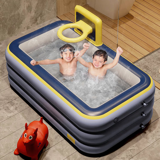 Blow up Pool, Thickened Inflatable Pool for Kids, Family, Full-Sized Inflatable Kiddie Pools, Swimming Pool, Rectangle