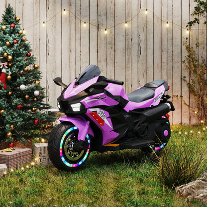Cheelom 12V Kids Ride on Motorcycle, 2 Wheels Motorbike for Kids with Training, Lights, Music Pink
