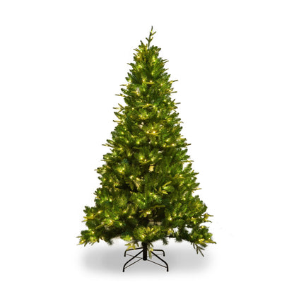 Cheelom 7.5ft Artificial Full Pre-Lit Christmas Tree Green PVC Xmas Trees with 1685 Branch Tips and 400 Warm LED Lights Clearance Sale