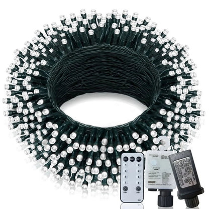 Cheelom Christmas Decorations Lights 197 FT 580 LED Waterproof Solar Fairy Lights Plug in with 8 Modes and Timer Lights Clearance Sale