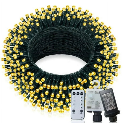 Cheelom Christmas Decorations Lights 197 ft 580 Led Waterproof Solar Fairy Lights Plug in with 8 Modes and Timer Lights Clearance Sale