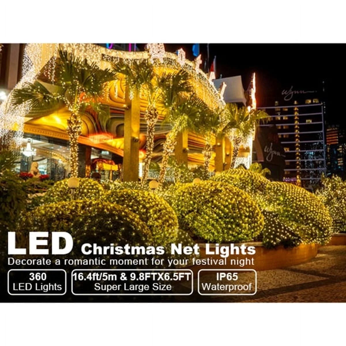 Cheelom Christmas Holiday Party Mesh Net Light 360 LED with 8 Modes Remote Connectable for Garden Bushes Indoor Outdoor Curtain Fairy Wall Party Wedding Xmas Decorations Clearance Sale