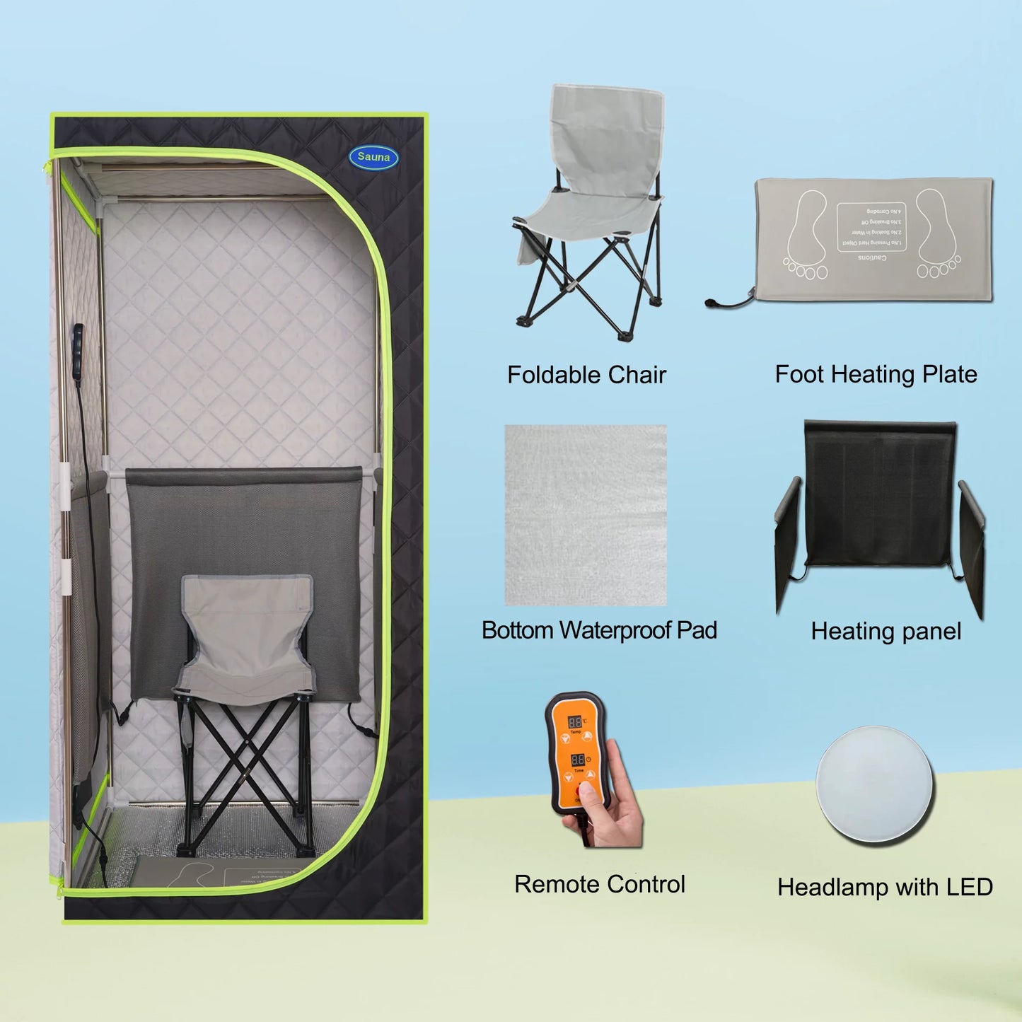 Cheelom Plus Large Portable Full Body Sauna Box Steam Sauna Spa Home Steam Sauna Tent Spa with Steam Generator Folding Chair Remote Control