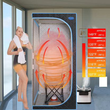 Cheelom Portable Plus Full Body Sauna Box, Steam Sauna Spa Home Portable Steam Sauna Tent Spa with Sauna