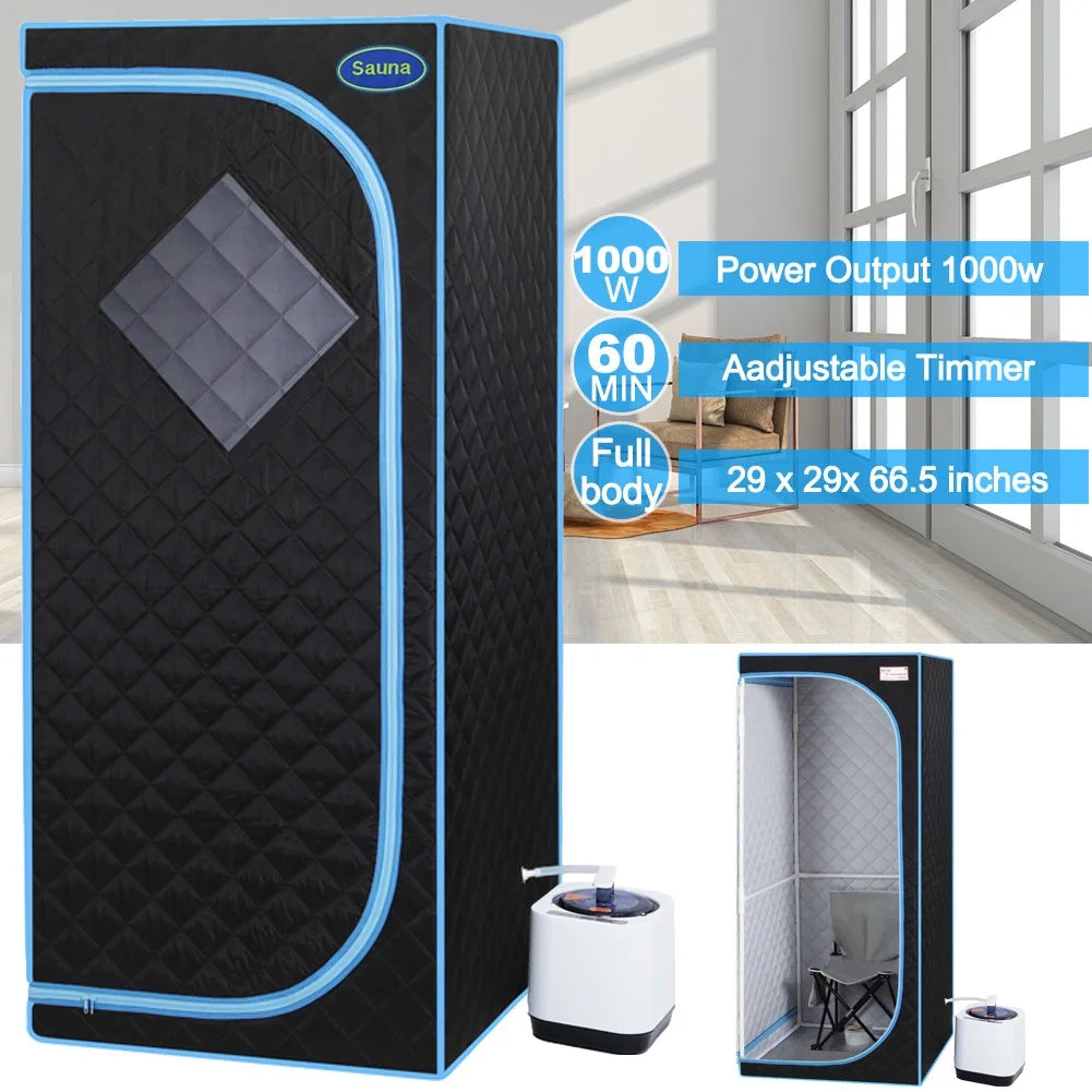 Cheelom Weight Loss Sauna Tent Portable Full Body Steam Sauna Box Sauna Tent with Folding Chair Walking Sauna