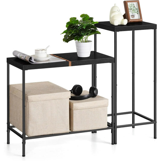 Cheelom 2 Piece Wooden Narrow Console Table, Tall Side Table, Long Hallway Sofa Side Table, Small And Slim, Living Room Table Set For Bedroom Dorm