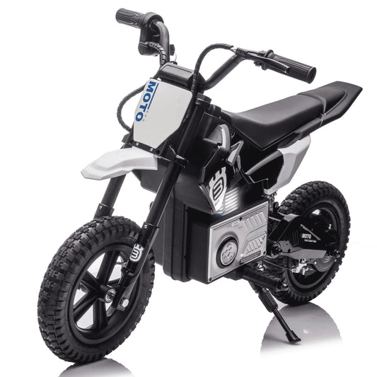 Cheelom 24V Motorcycle,Kids Ride On Electric Toy Motocross Motorcycle,200W High Speed Hub Motor,Rear Wheel Shock Absorber LED Bluetooth Music 3-9Speeds Black