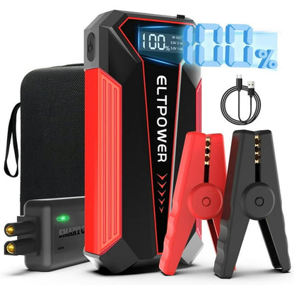ELTPOWER 20000mAh Car Battery Jump Starter for Up to 9L Gas 7L Diesel, 2000A Peak Auto Car Jump Starter with LED and USB Quick Charge 3.0