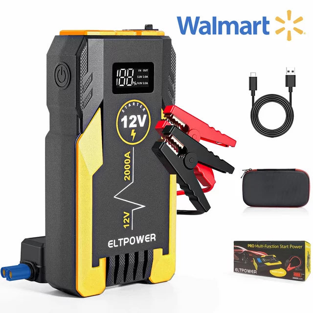 ELTPOWER 2000A Car Jump Starter,Portable Jumpstart Starters,20000mAh 12V Battery Jump Starter, (up to 8.0L Gas),Battery Booster Power Pack, Auto Jump Box with LED Light