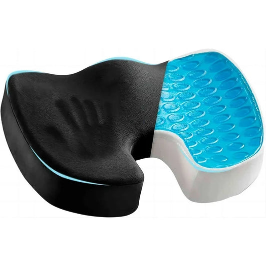 ELTPOWER Memory Foam Seat Cushion Cooling Gel Butt Pillow Car Seat Cushion Butt Pillow for Tailbone Pain Relief Chair Cushion Black