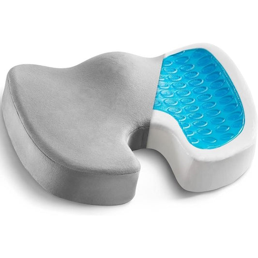 ELTPOWER Memory Foam Seat Cushion Cooling Gel Butt Pillow Car Seat Cushion Butt Pillow for Tailbone Pain Relief Chair Cushion Gray