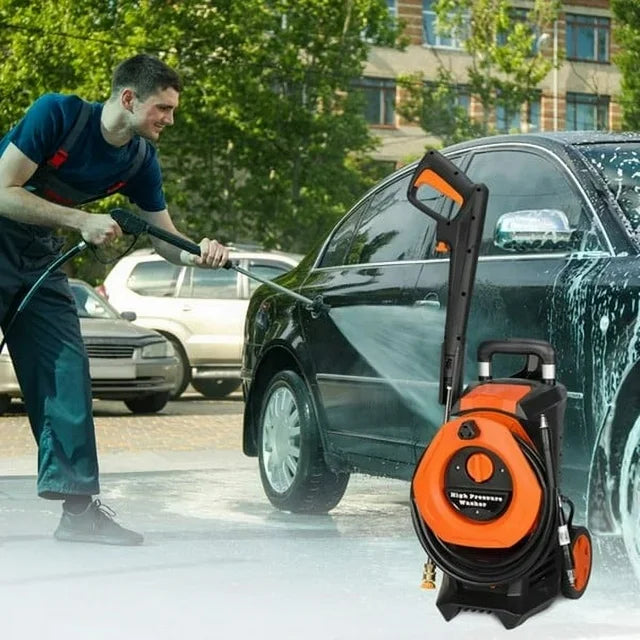 ELTPOWER Pressure Washer,1400w Electric Pressure Washer,Max 3380 PSI 2 Gpm Electric Power Washer,4 Nozzles and Soap Bottle,Retractable Handle