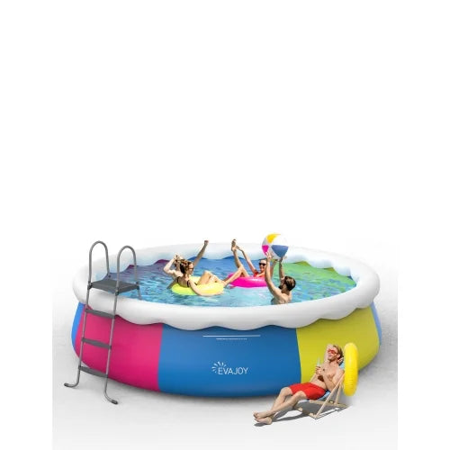 EVAJOY Inflatable Top Ring Swimming Pools Round Pool Include Filter Pump Include Filter Pump 18ft*48in