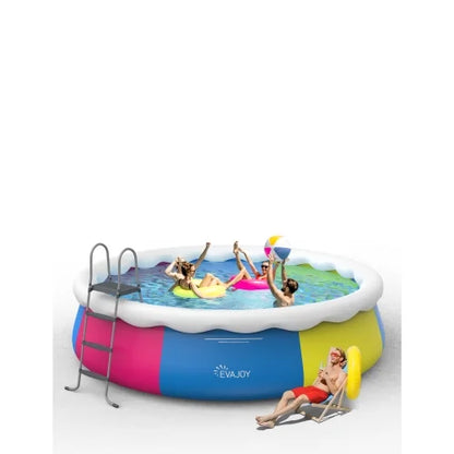 EVAJOY Inflatable Top Ring Swimming Pools Round Pool Include Filter Pump Include Filter Pump 18ft*48in