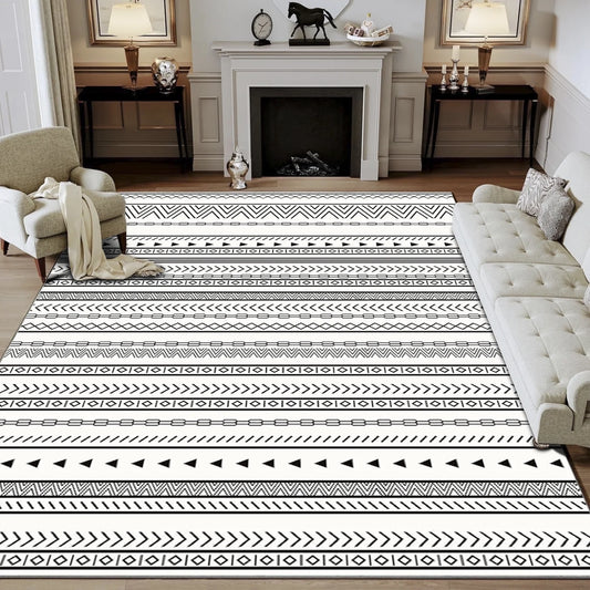 FoxHouse Large Living Room Area Rug 5x7,Modern Non-Slip Floor Carpet, Soft Machine Washable Rugs,Wool Rugs for Bedroom Zebra