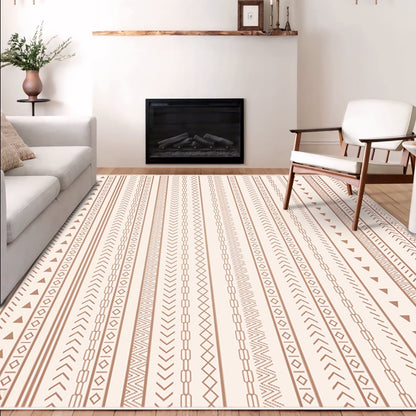 FOXHOUSE 6x9 Area Rugs Living Room,Large Soft Machine Washable Boho Moroccan Farmhouse Neutral Stain Resistant Indoor Floor Carpet for Bedroom Dining Room Office Playroom - Beige Brown