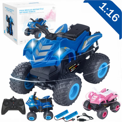 HNH 1:16 Off-Road Remote Control Car, ATV RC Cars Toys for Kids Age 6+, Include Two Batteries, Lighting and Music