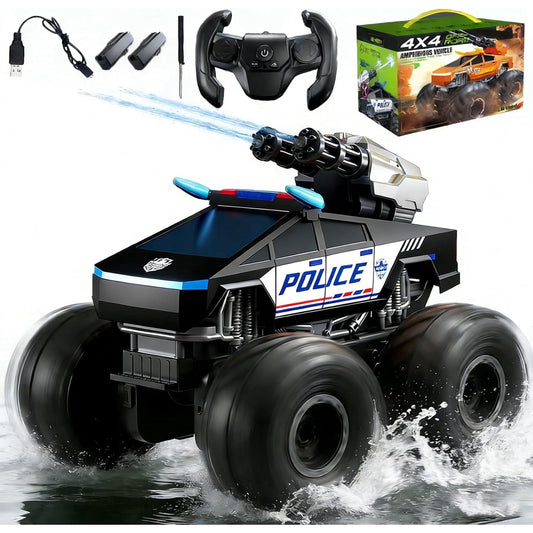 HNH 1:16 Waterproof Monster Truck, Amphibious RC Cars 4WD Remote Control Car Trucks, All Terrain Off-Road Pickup Cybertruck Toy for 6-15 Year Old Boys Girls Kids Gifts