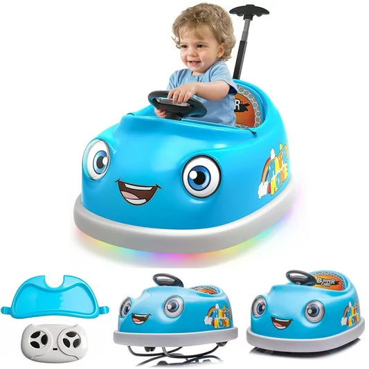 HNH 12V 3 in 1 Bumper Car for Kids,Toddlers Ride on Toys with Remote Control,Bluetooth,Music,3Mph